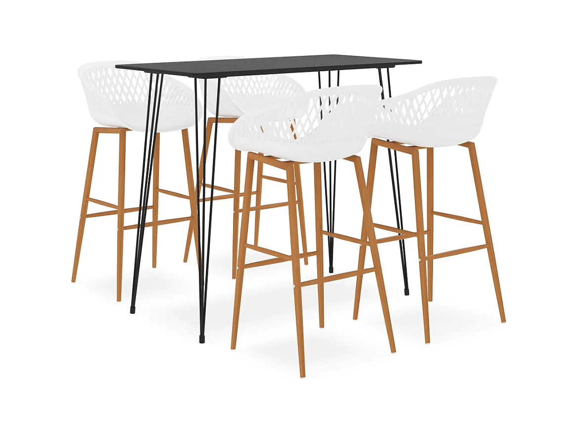 Juego de bar de 5 piezas en blanco y negro