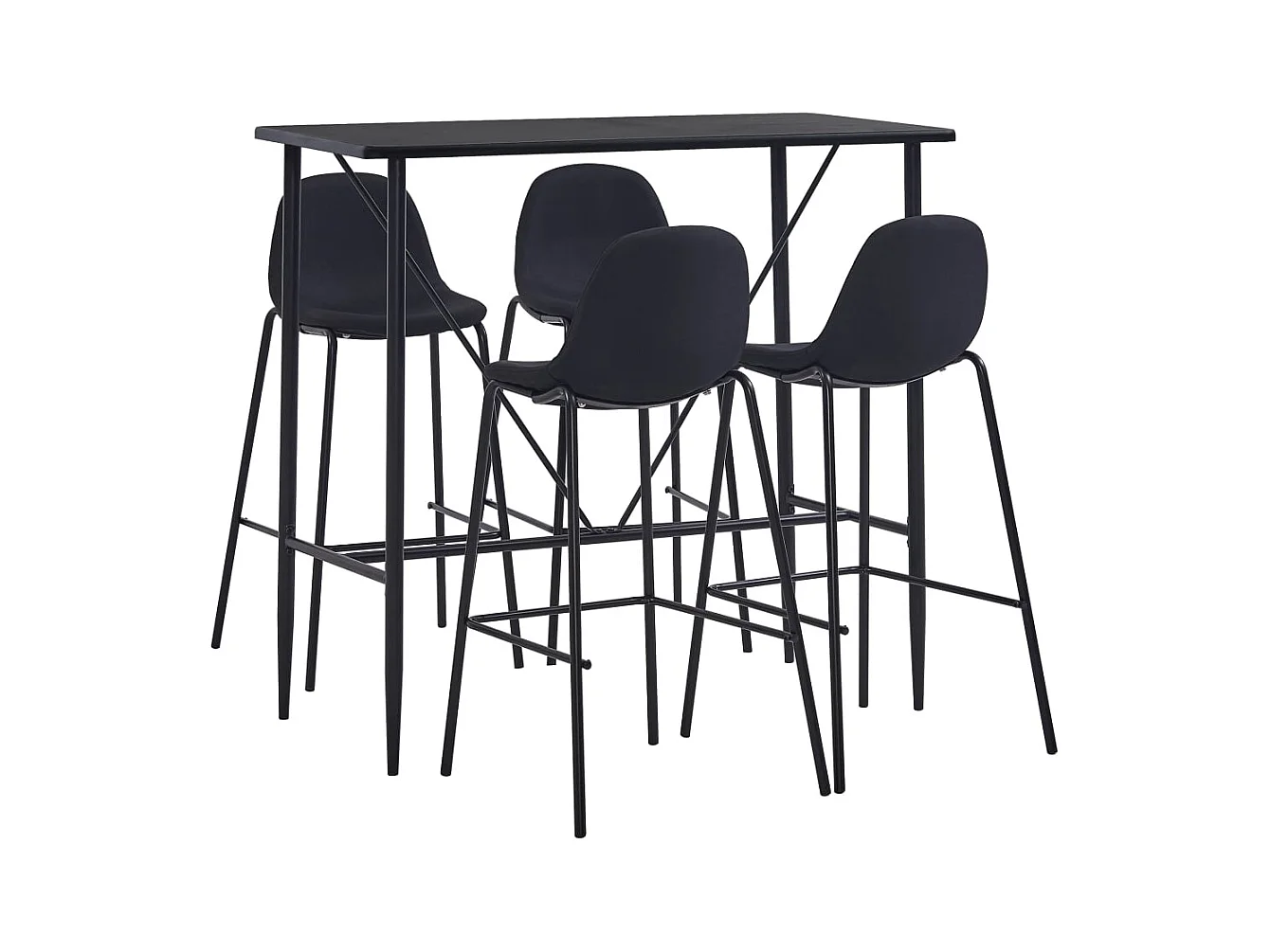 Juego de bar de 5 piezas en tela negra