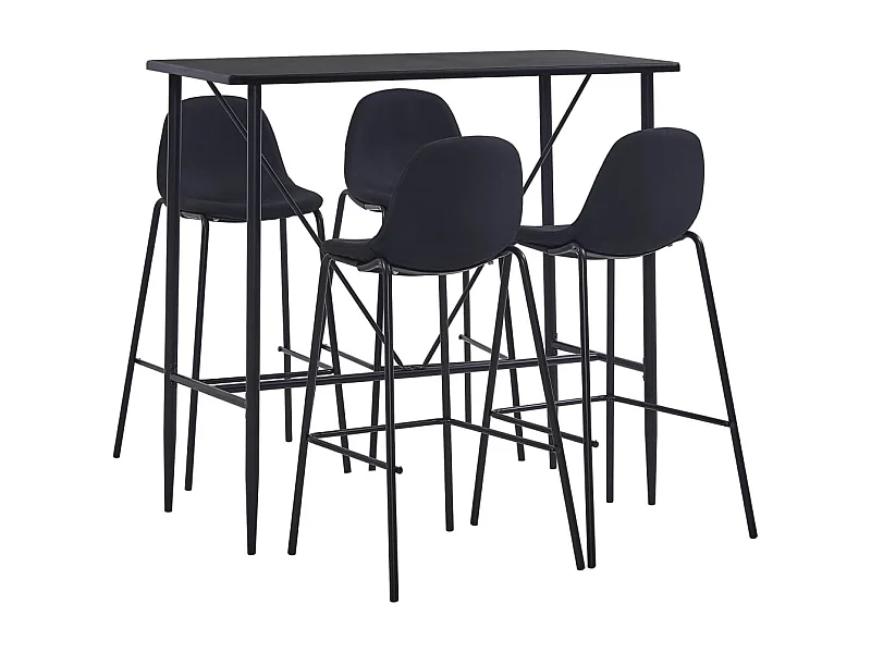 Ensemble de bar 5 pcs Tissu Noir