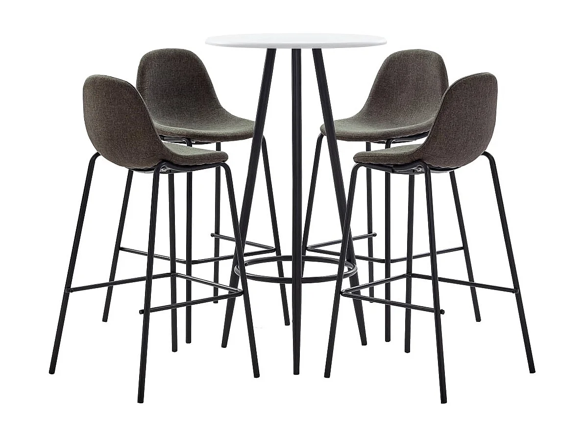 Ensemble de bar 5 pcs Tissu Gris foncé