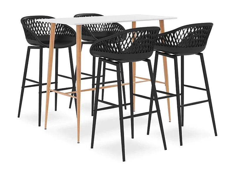 Ensemble de bar 5 pcs Blanc et noir