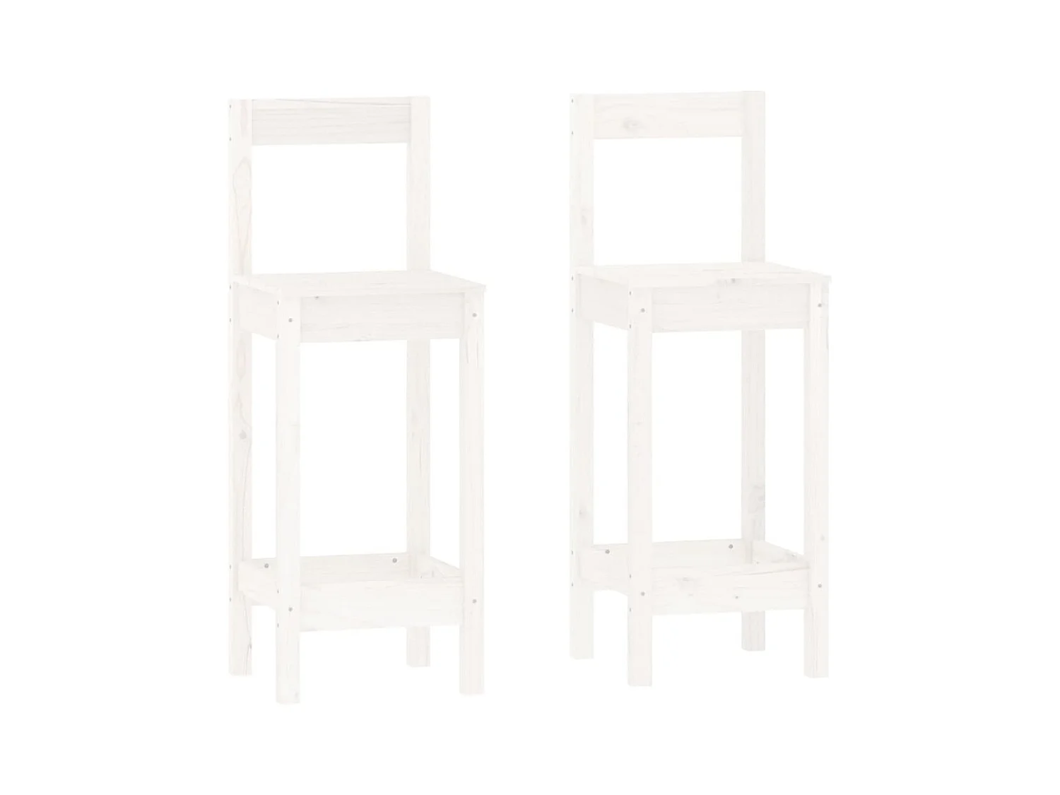 Juego de bar de 3 piezas, blanco, madera maciza de pino