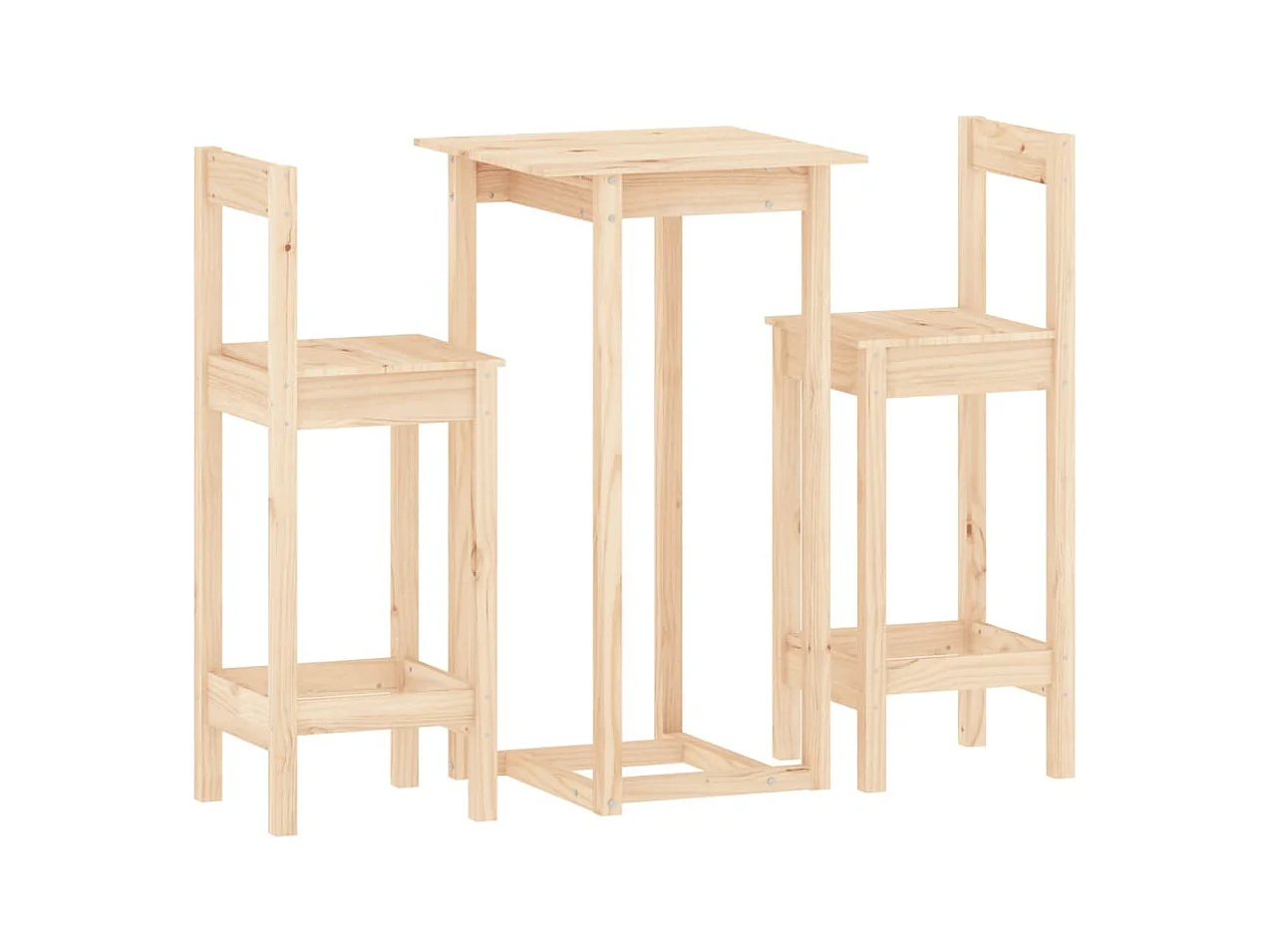 Juego de bar de 3 piezas fabricado en madera maciza de pino