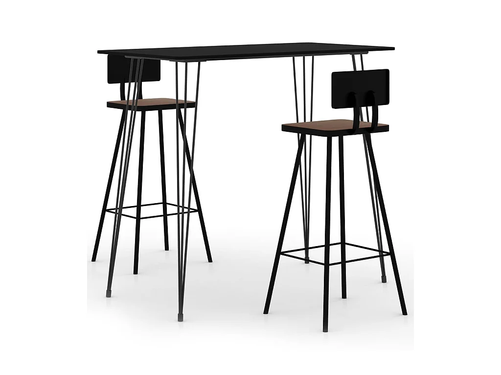 Juego de barra de 3 piezas Negro