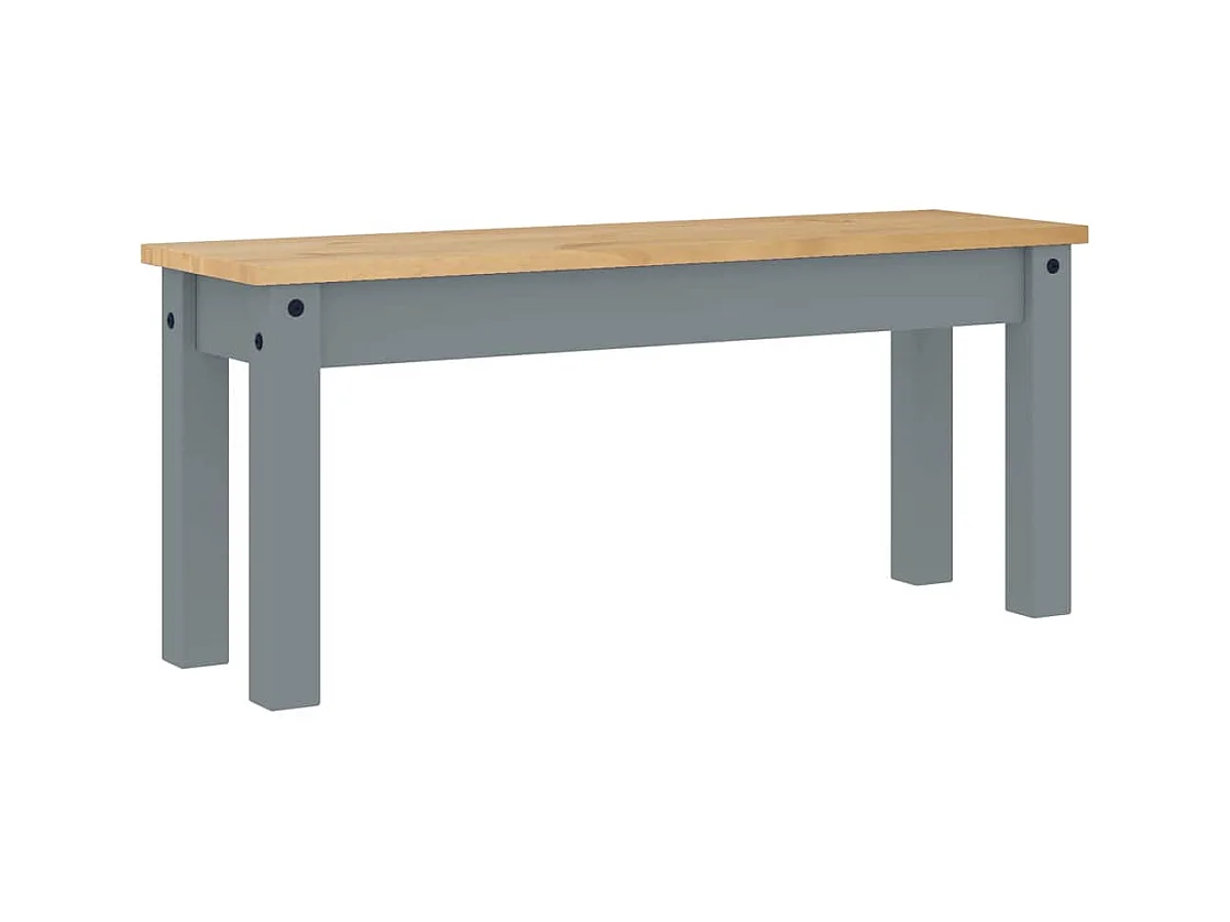 Juego de comedor Panamá de 4 piezas, gris, madera maciza de pino