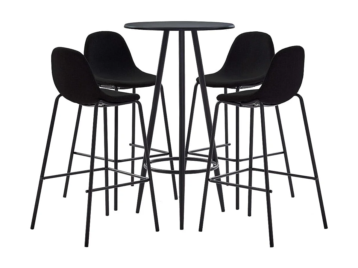 Juego de bar de 5 piezas en tela negra