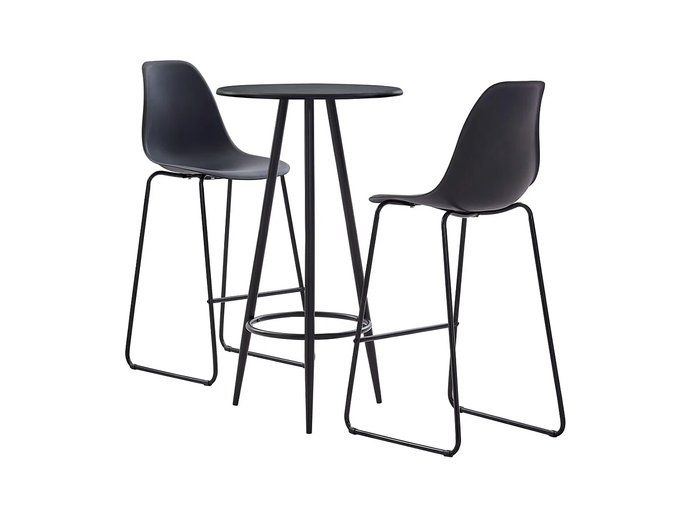 Juego de barra de 3 piezas, plástico negro