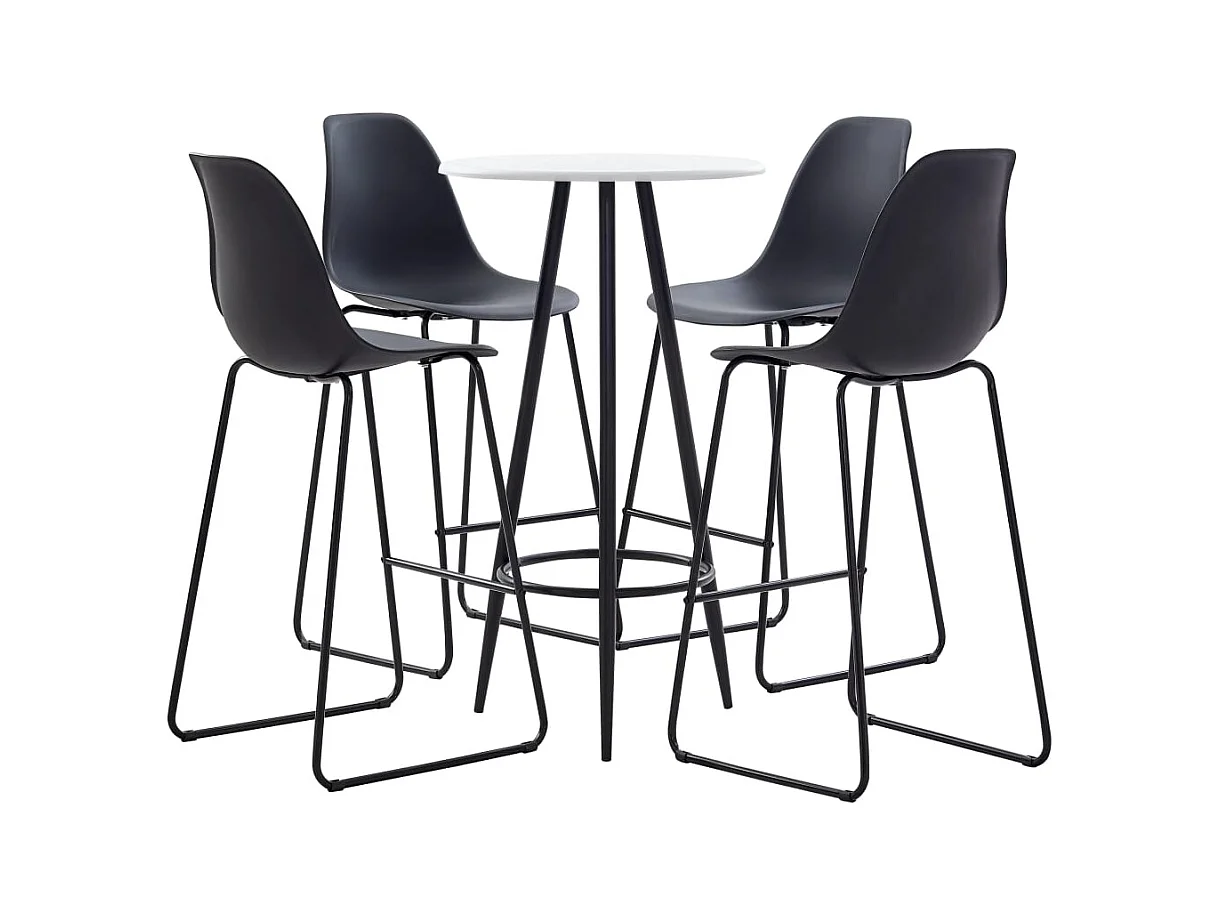 Juego de barra de 5 piezas, plástico negro