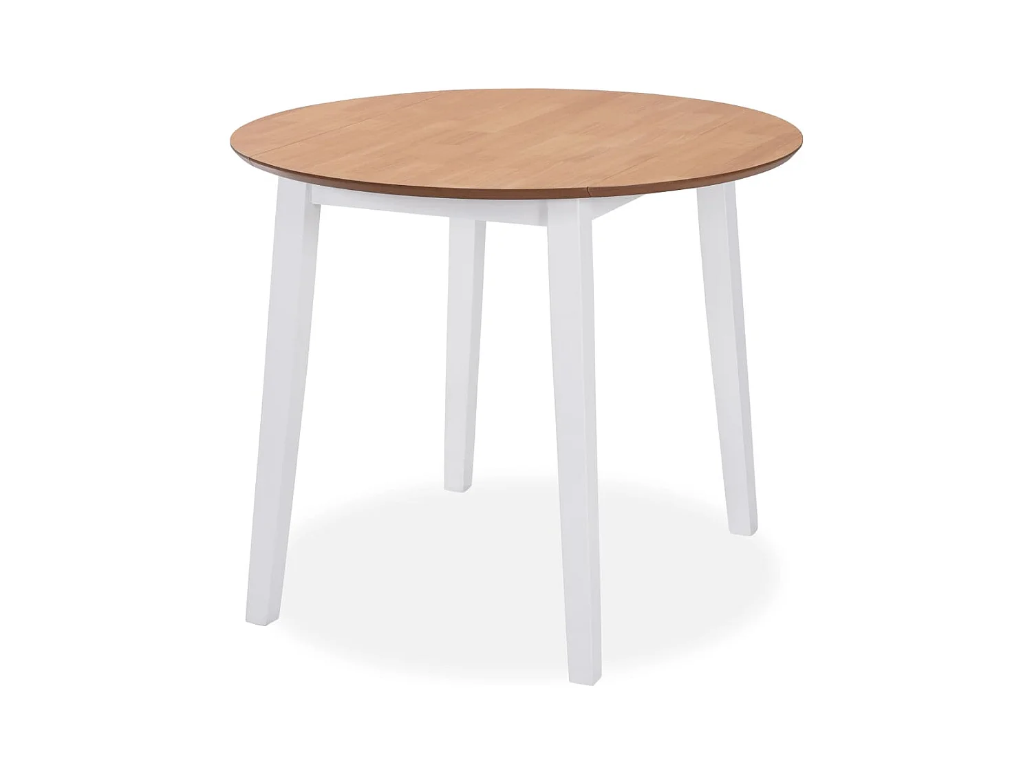 Eetkamerset 5-delig MDF en rubberhout Wit