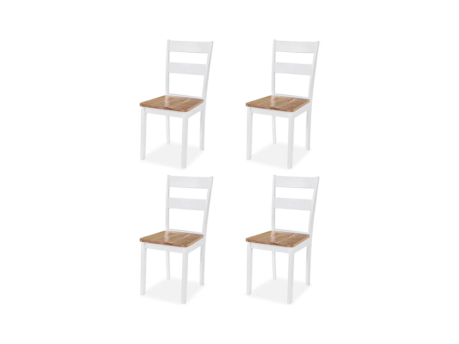 Eetkamerset 5-delig MDF en rubberhout Wit