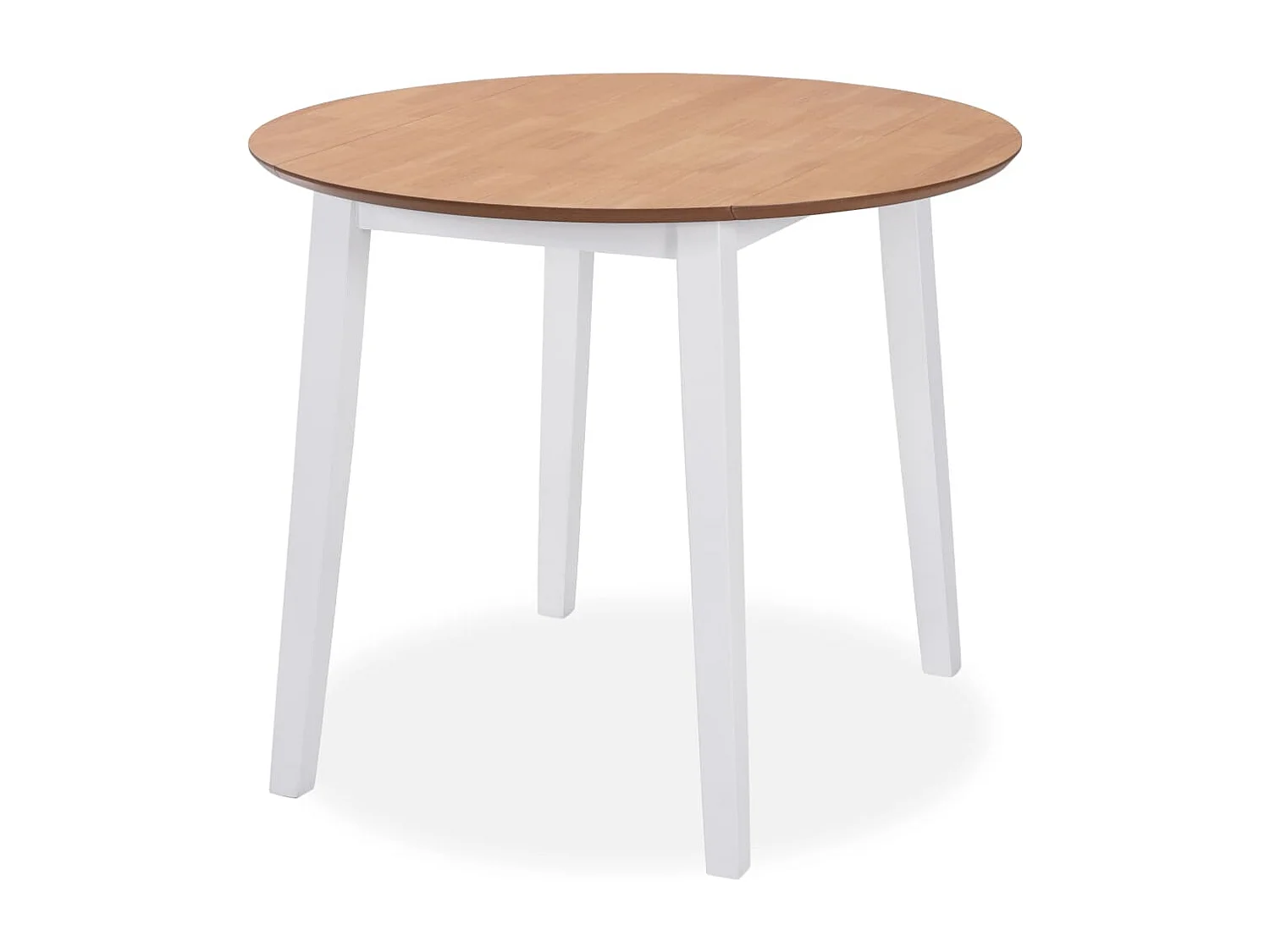 Set da pranzo 5 pezzi in MDF e legno di caucciù bianco