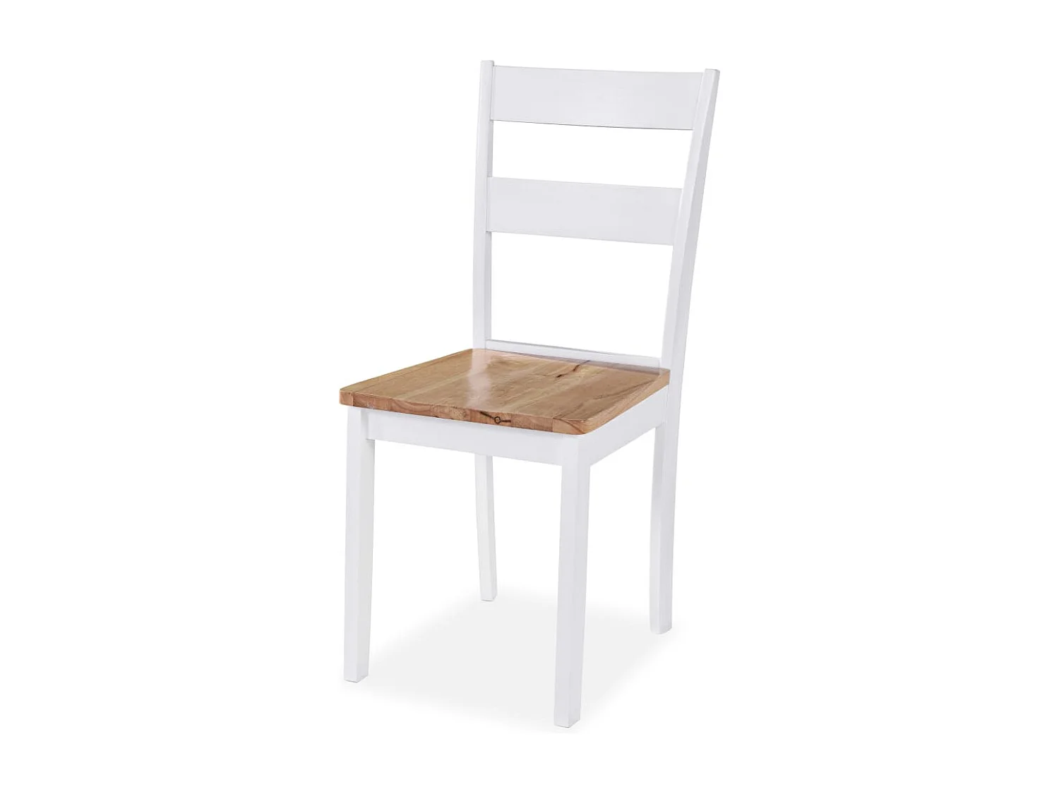 Set da pranzo 5 pezzi in MDF e legno di caucciù bianco