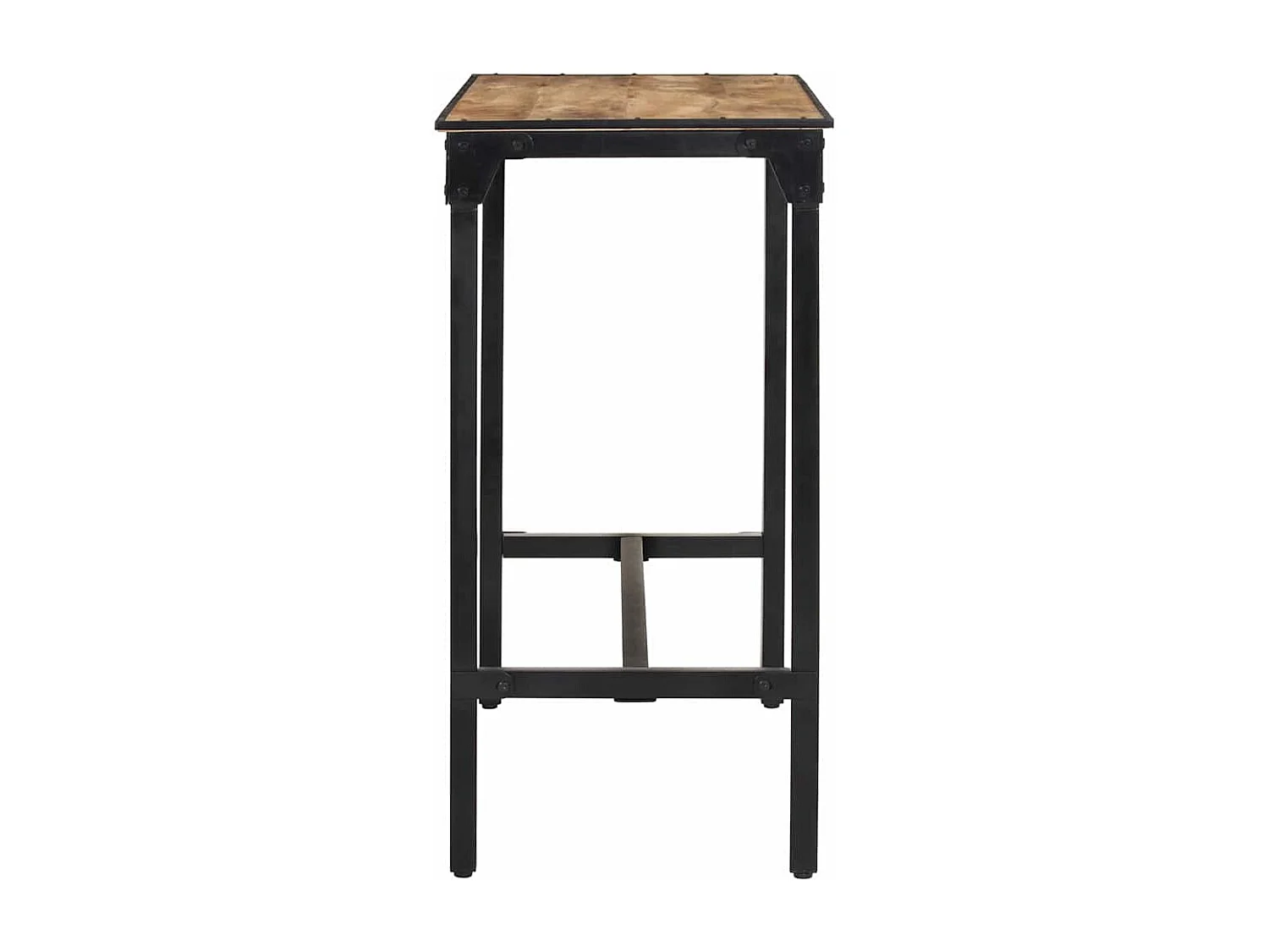 Juego de bar de 5 piezas fabricado en madera maciza de mango en bruto y metal.