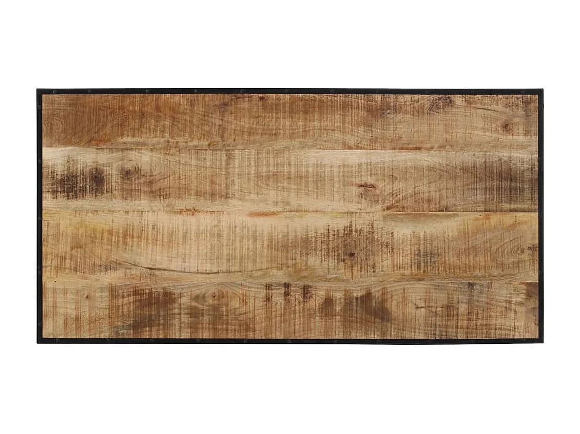 Juego de bar de 5 piezas fabricado en madera maciza de mango en bruto y metal.