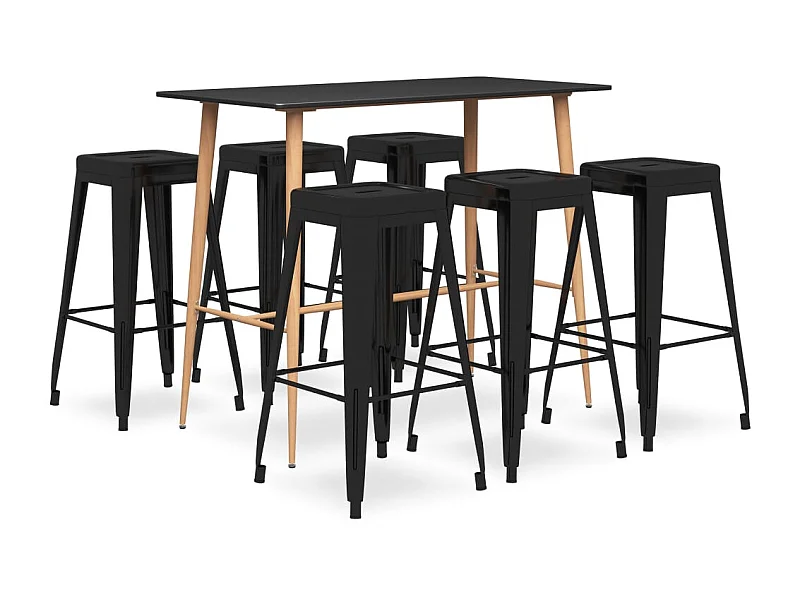 7-delige barset Zwart