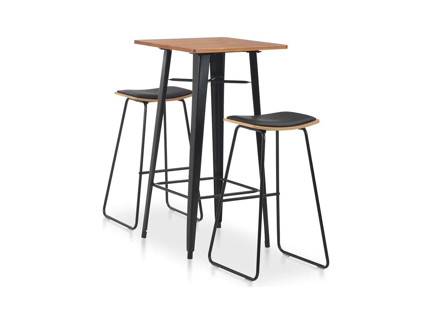 Conjunto de muebles de bar de 3 piezas, acero negro