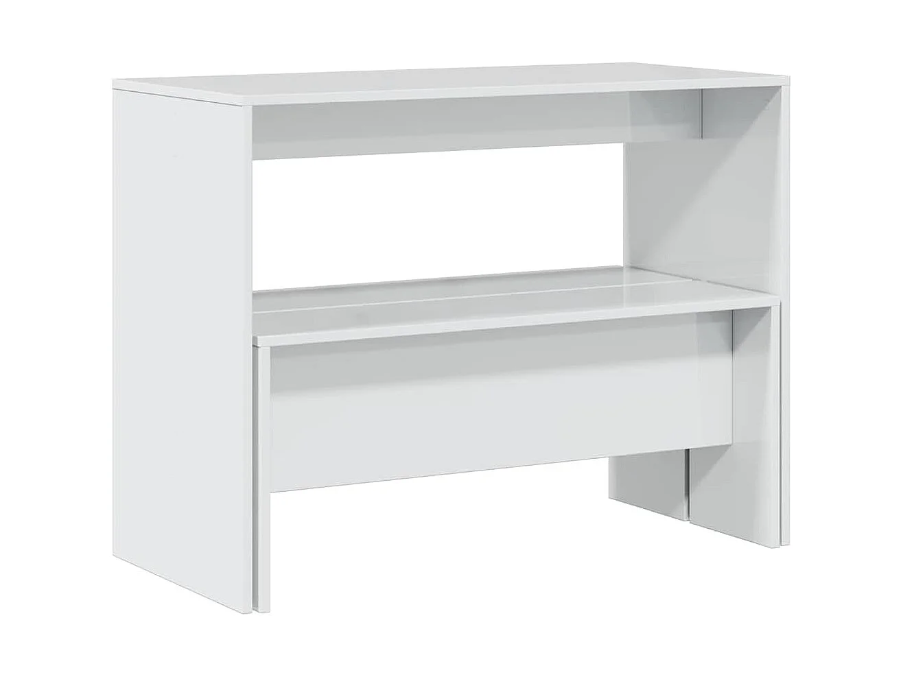 Set da pranzo in legno ingegnerizzato composto da 3 pezzi, tavolo e panca