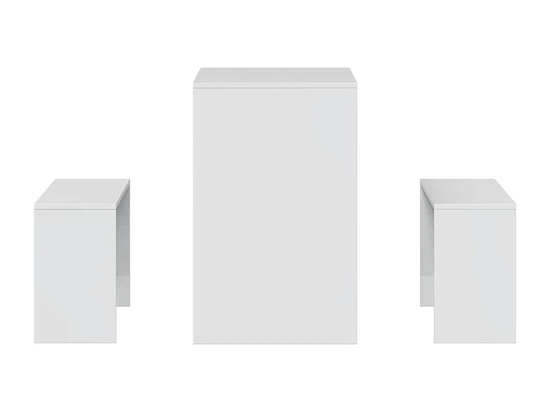 Set da pranzo in legno ingegnerizzato composto da 3 pezzi, tavolo e panca