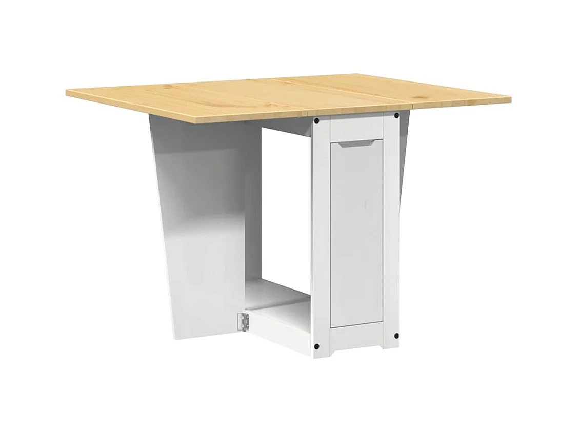 Corona 5-delige opvouwbare vlindereetset, wit, grenenhout