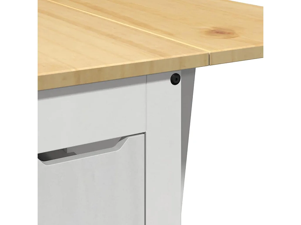 Corona 5-delige opvouwbare vlindereetset, wit, grenenhout