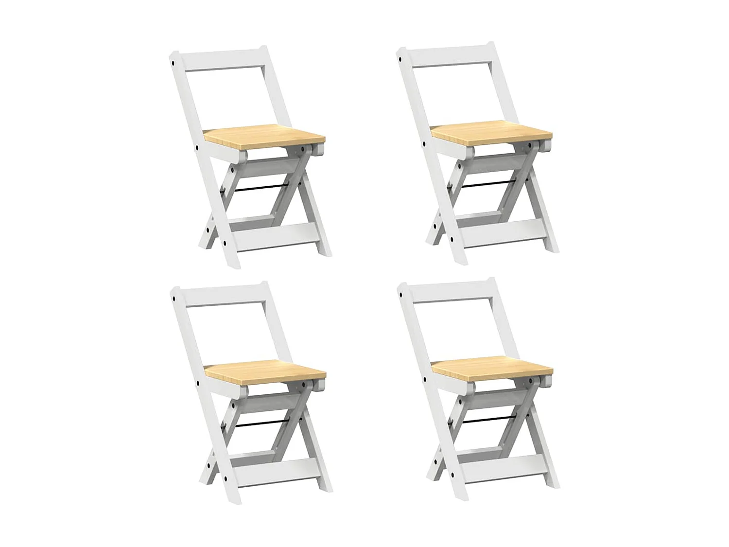 Ensemble à manger papillon 5 pcs Corona pliable blanc bois pin