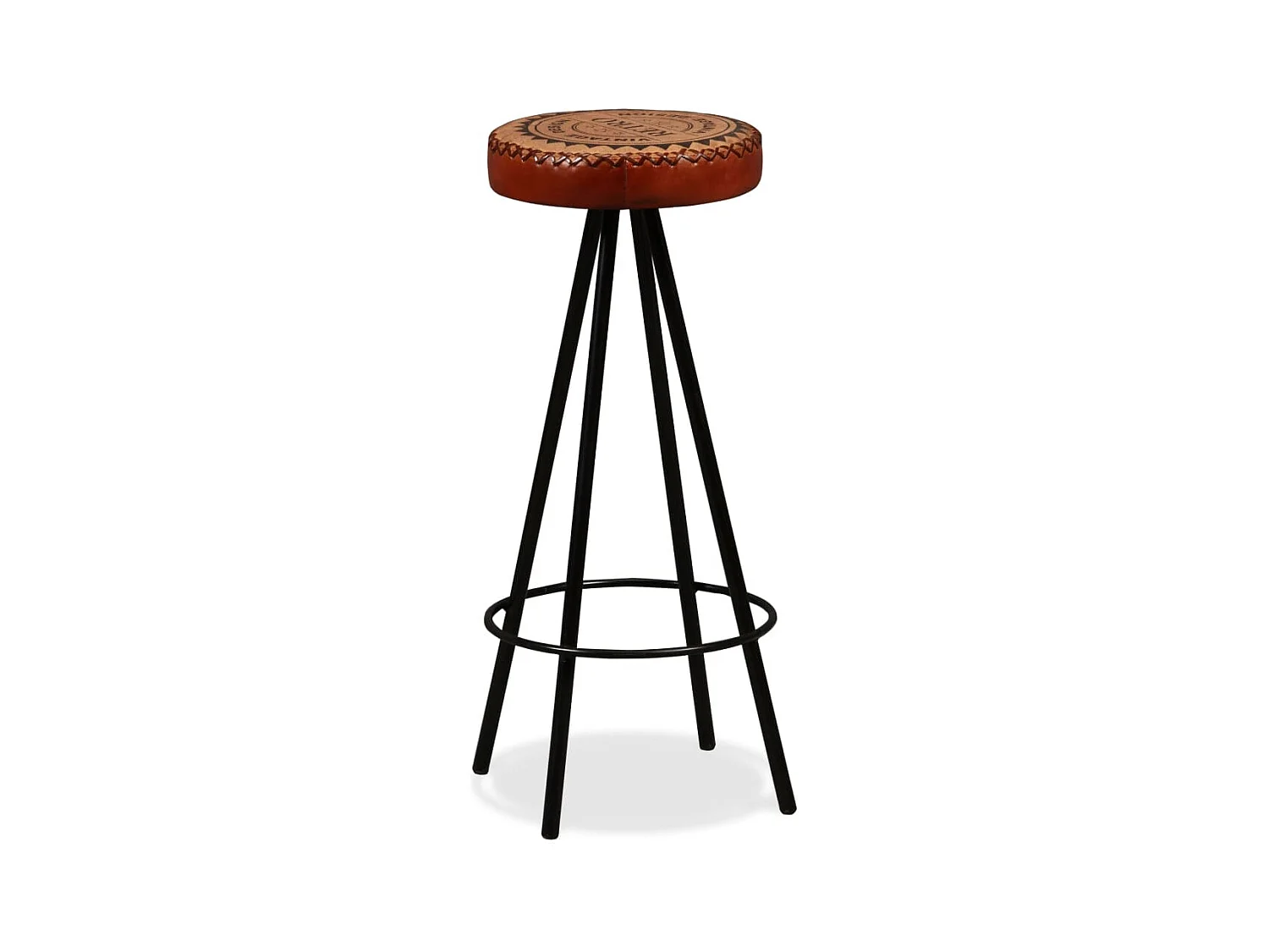 Juego de bar de 3 piezas Madera recuperada Cuero genuino y lona