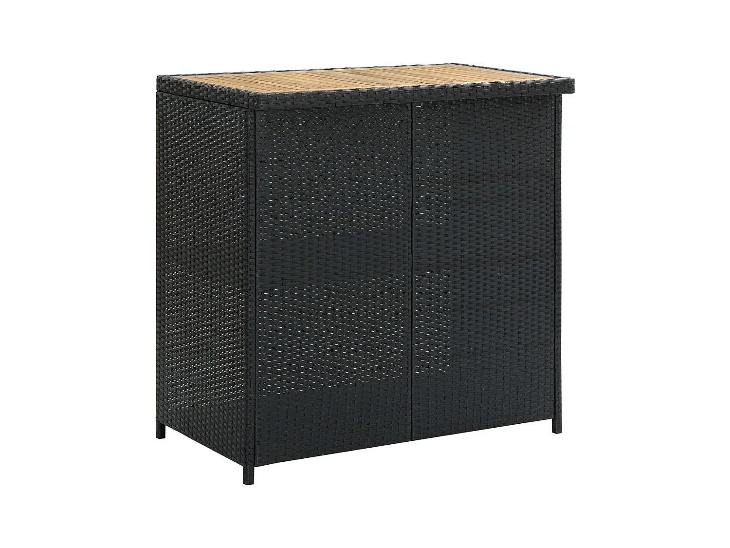 Juego de bar de 3 piezas, resina tejida negra