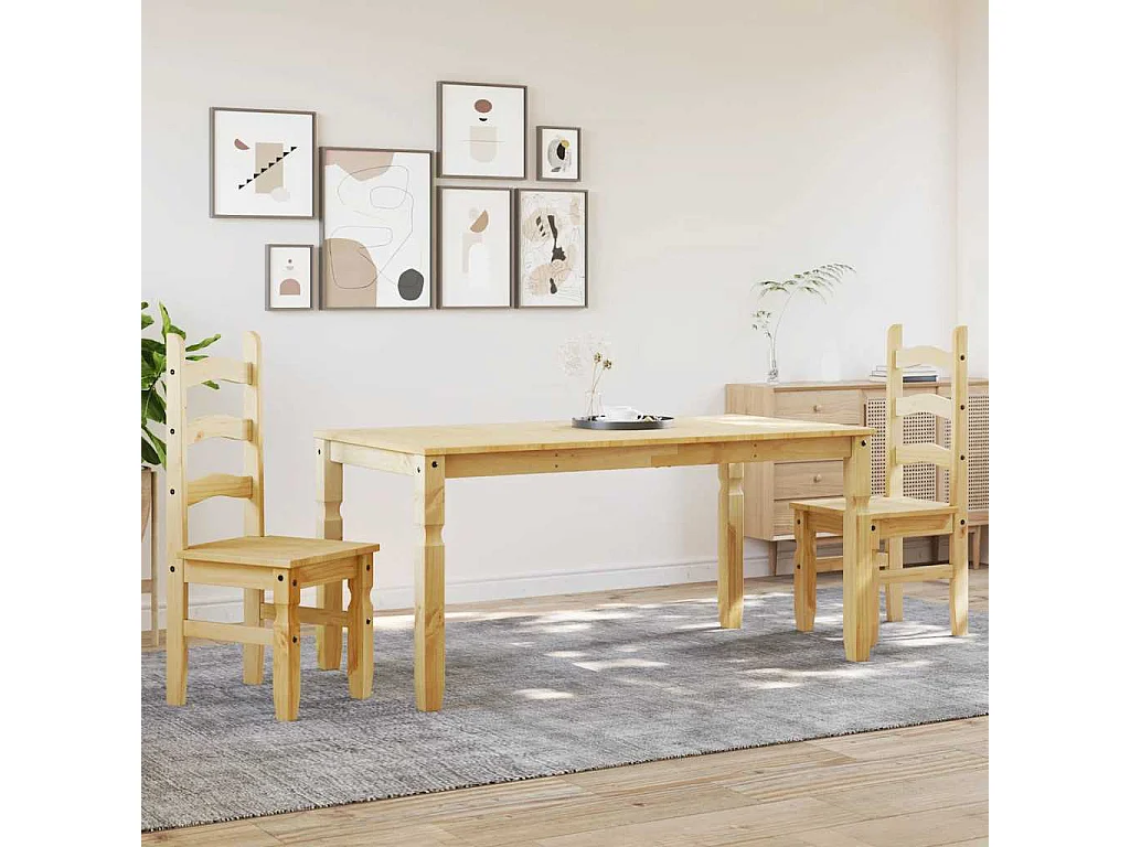 Set da pranzo Panama da 3 pezzi in legno massello di pino