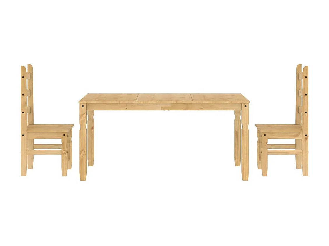 Set da pranzo Panama da 3 pezzi in legno massello di pino