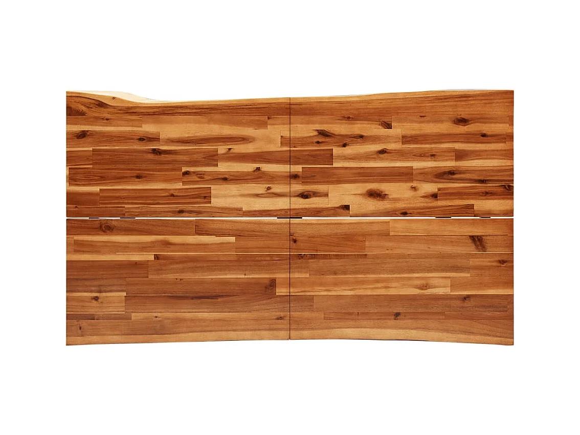 Juego de comedor de 3 piezas con borde vivo en madera maciza de acacia