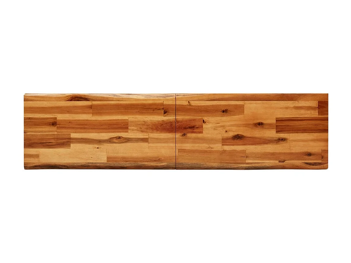 Set da pranzo da 3 pezzi con bordo vivo in legno massello di acacia