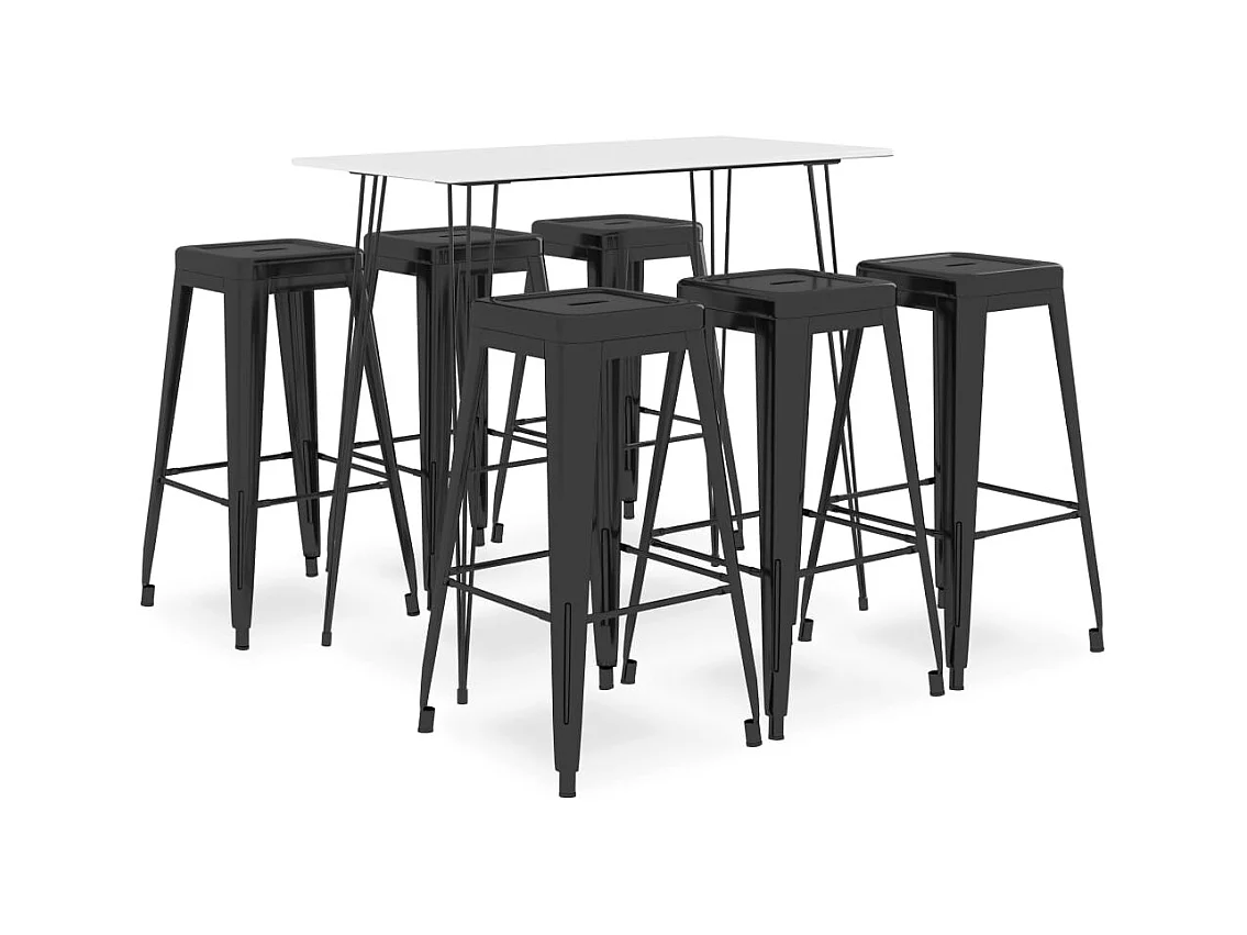 Ensemble de bar 7 pcs Blanc et noir
