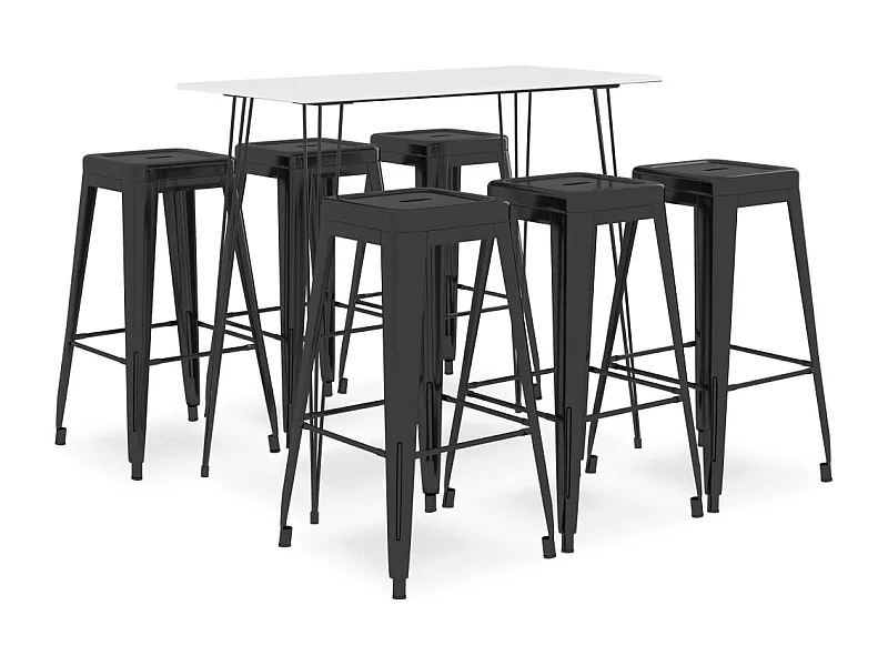 Ensemble de bar 7 pcs Blanc et noir