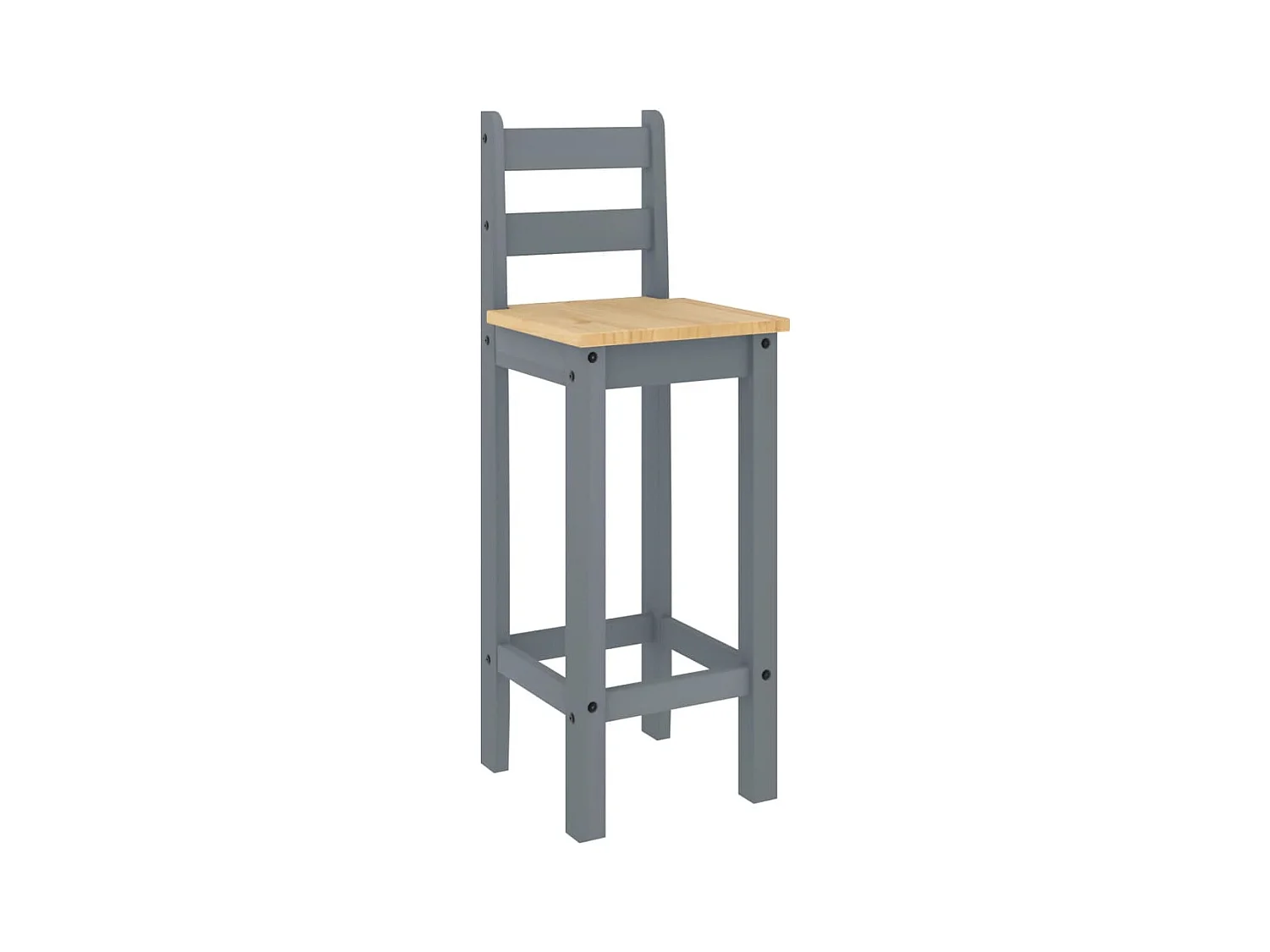 Barstoelen set van 2 grijs massief grenenhout