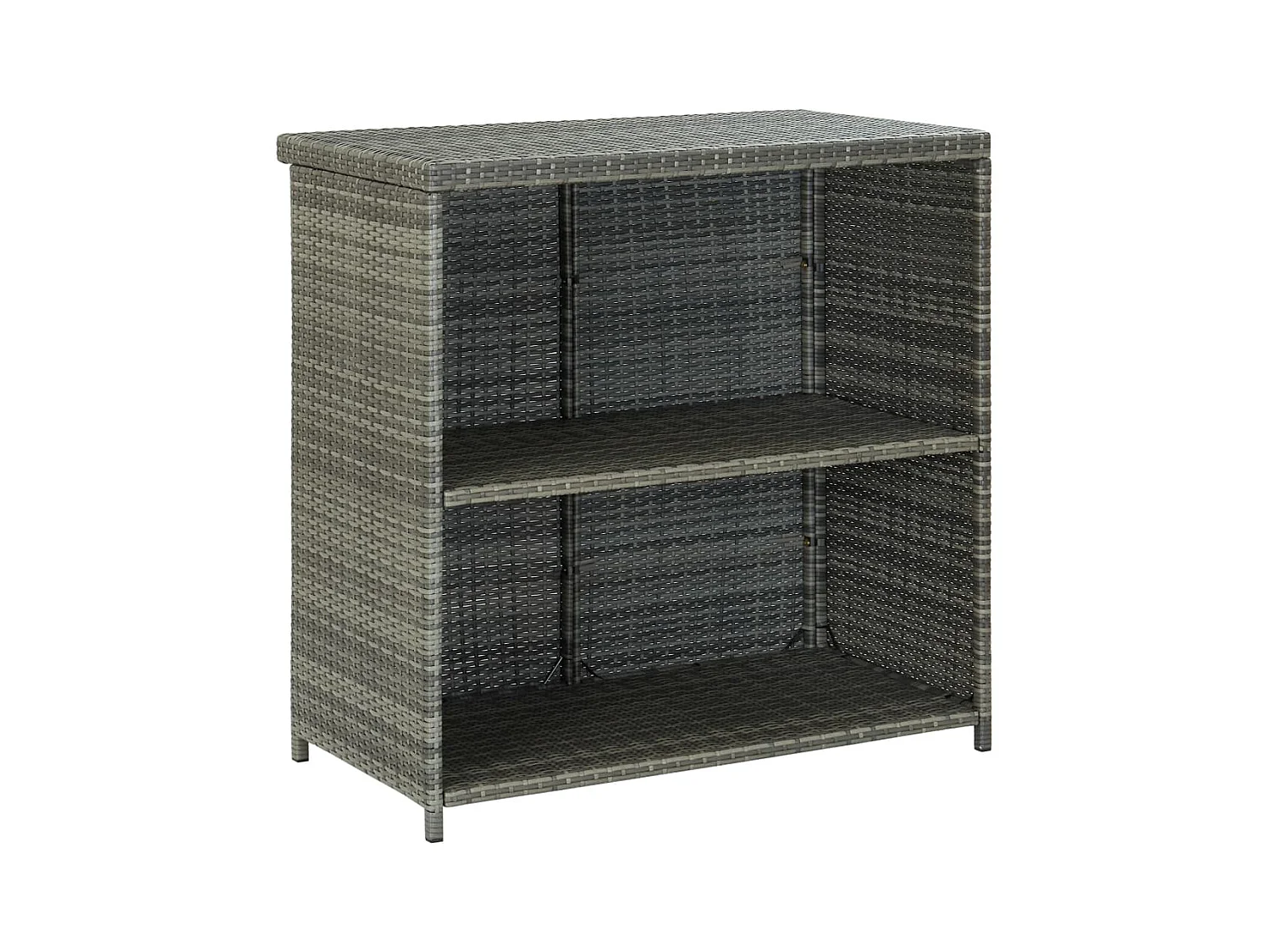 Juego de bar de 3 piezas, resina tejida gris