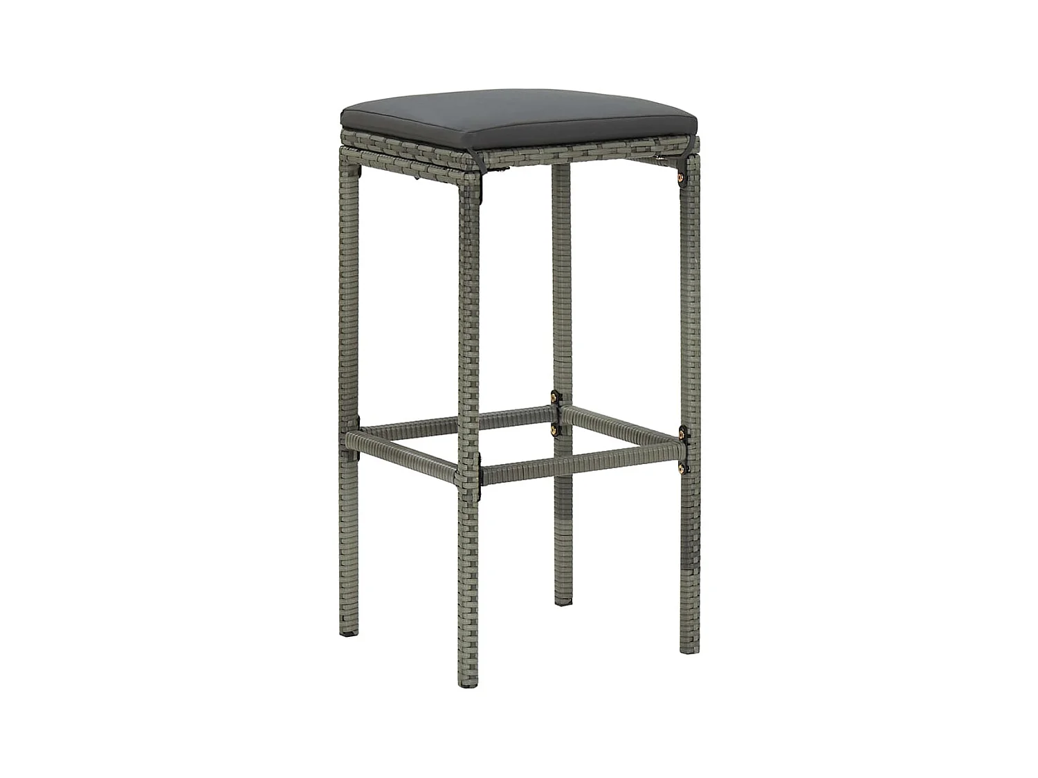 Juego de bar de 3 piezas, resina tejida gris