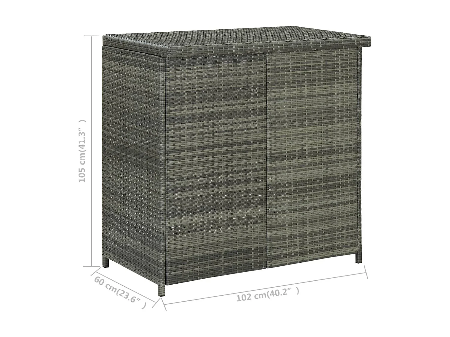 Set da bar da 3 pezzi, resina intrecciata grigia