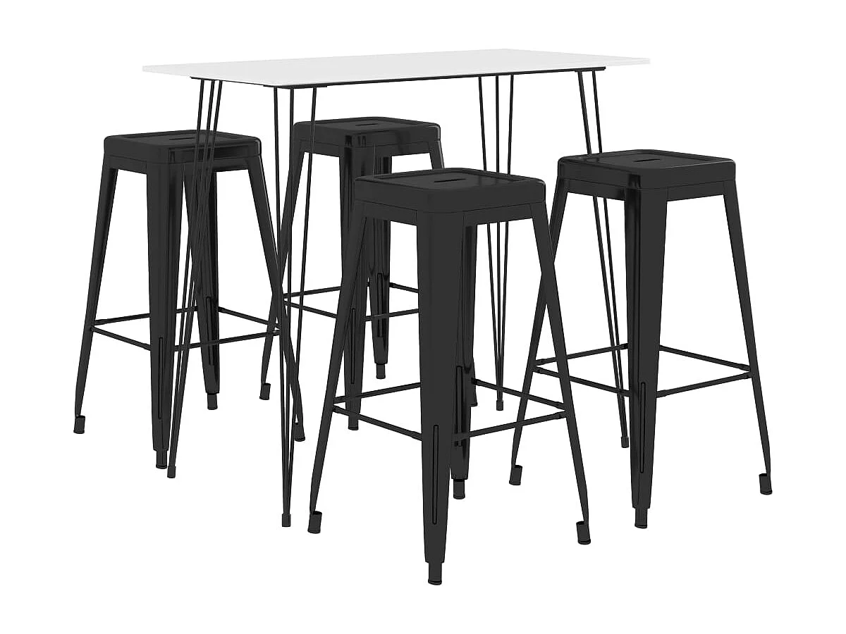 Ensemble de bar 5 pcs Blanc et noir