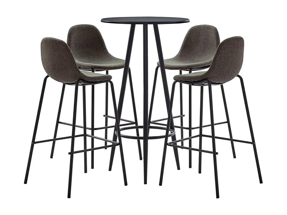 Ensemble de bar 5 pcs Tissu Gris foncé