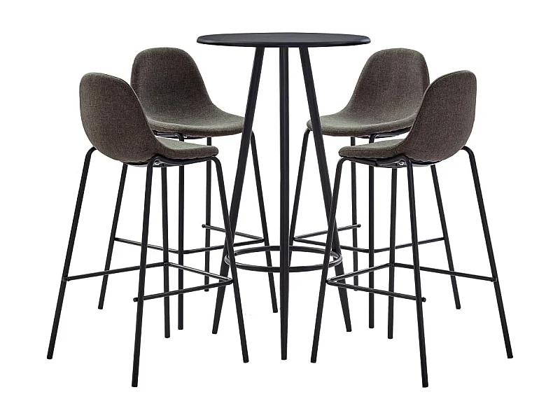 Ensemble de bar 5 pcs Tissu Gris foncé