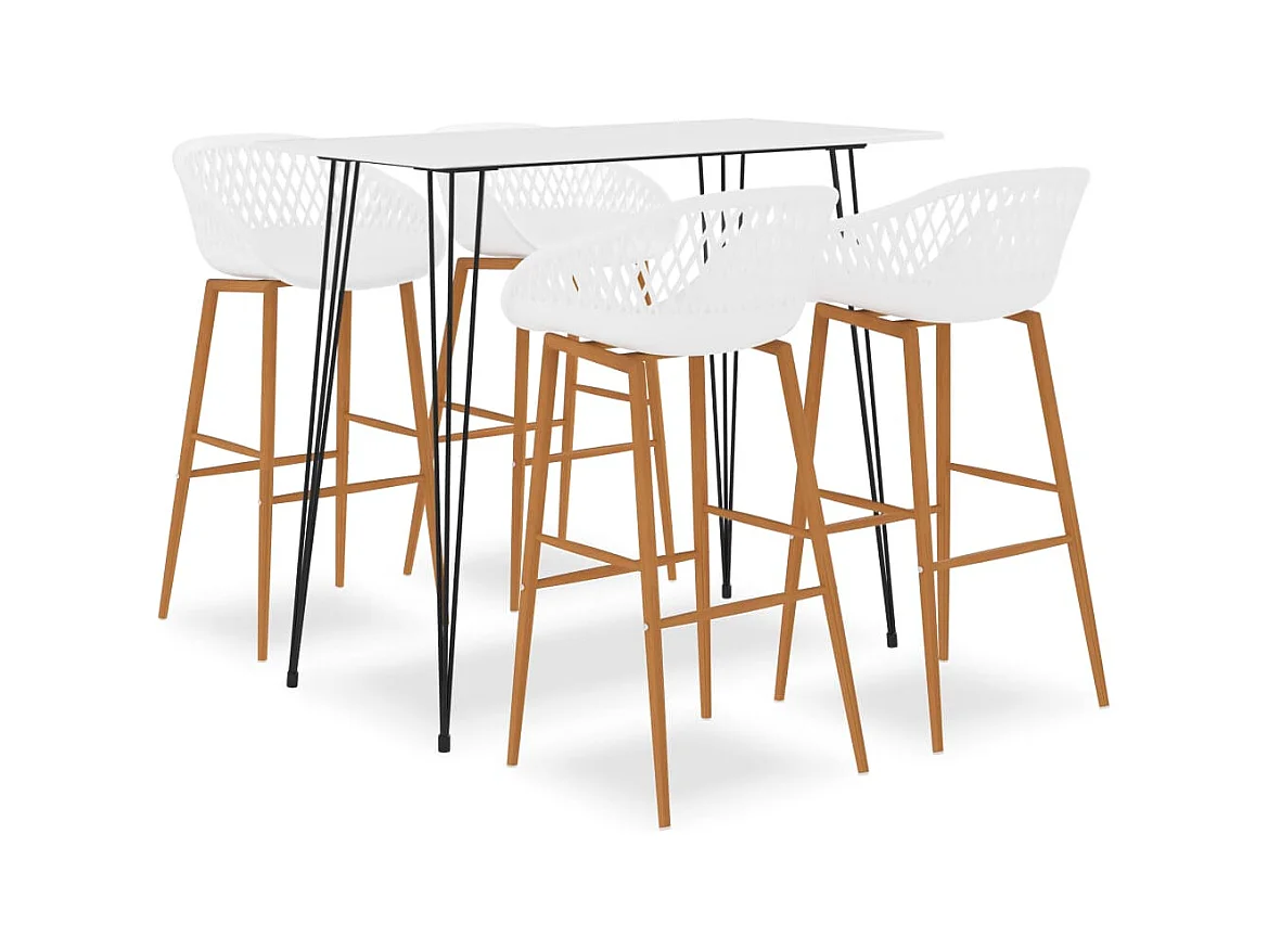 Juego de bar de 5 piezas blanco