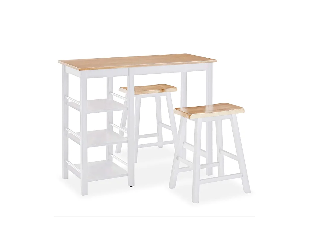 Juego de bar de 3 piezas MDF Blanco