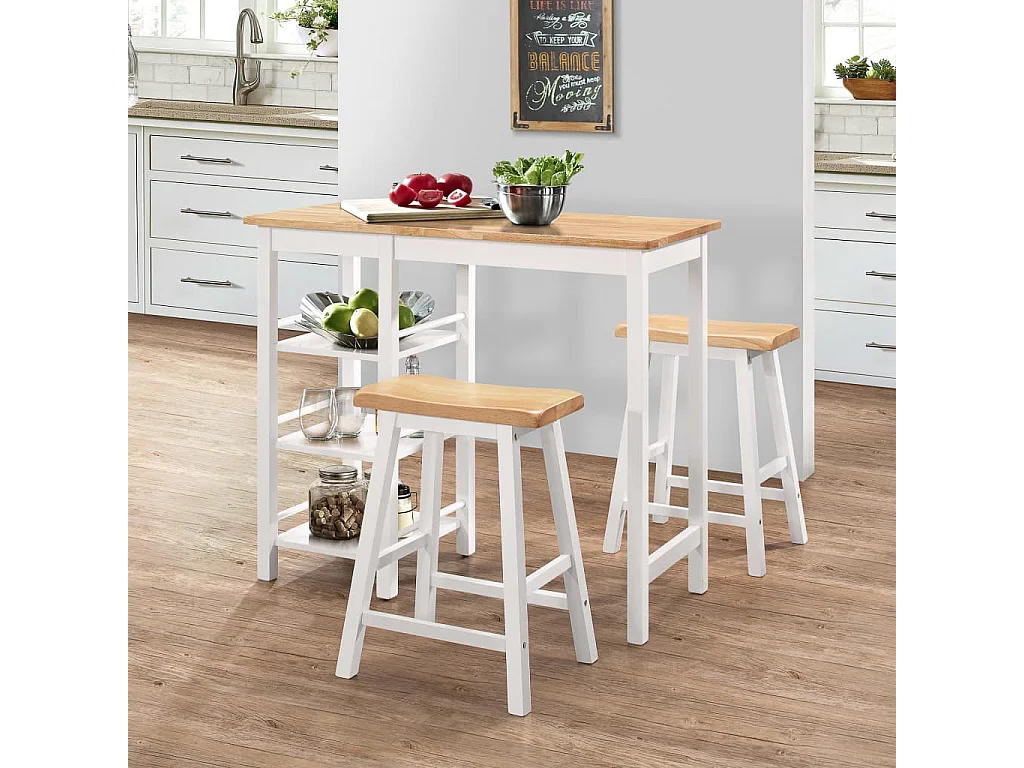 Set bar 3 pezzi MDF bianco