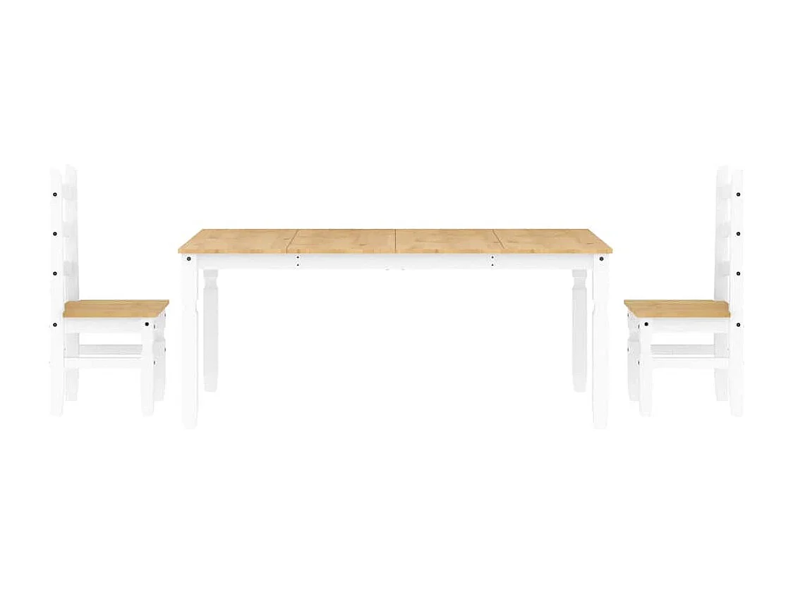 Panama 3-delige eetkamerset wit massief grenenhout