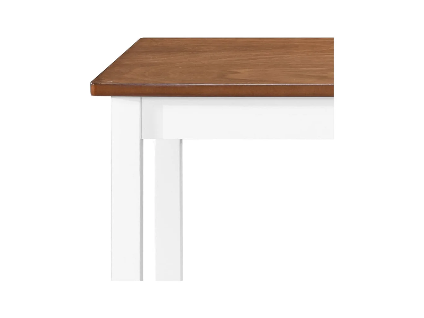 Juego de mesa y sillas de bar de 3 piezas, madera maciza, marrón y blanco