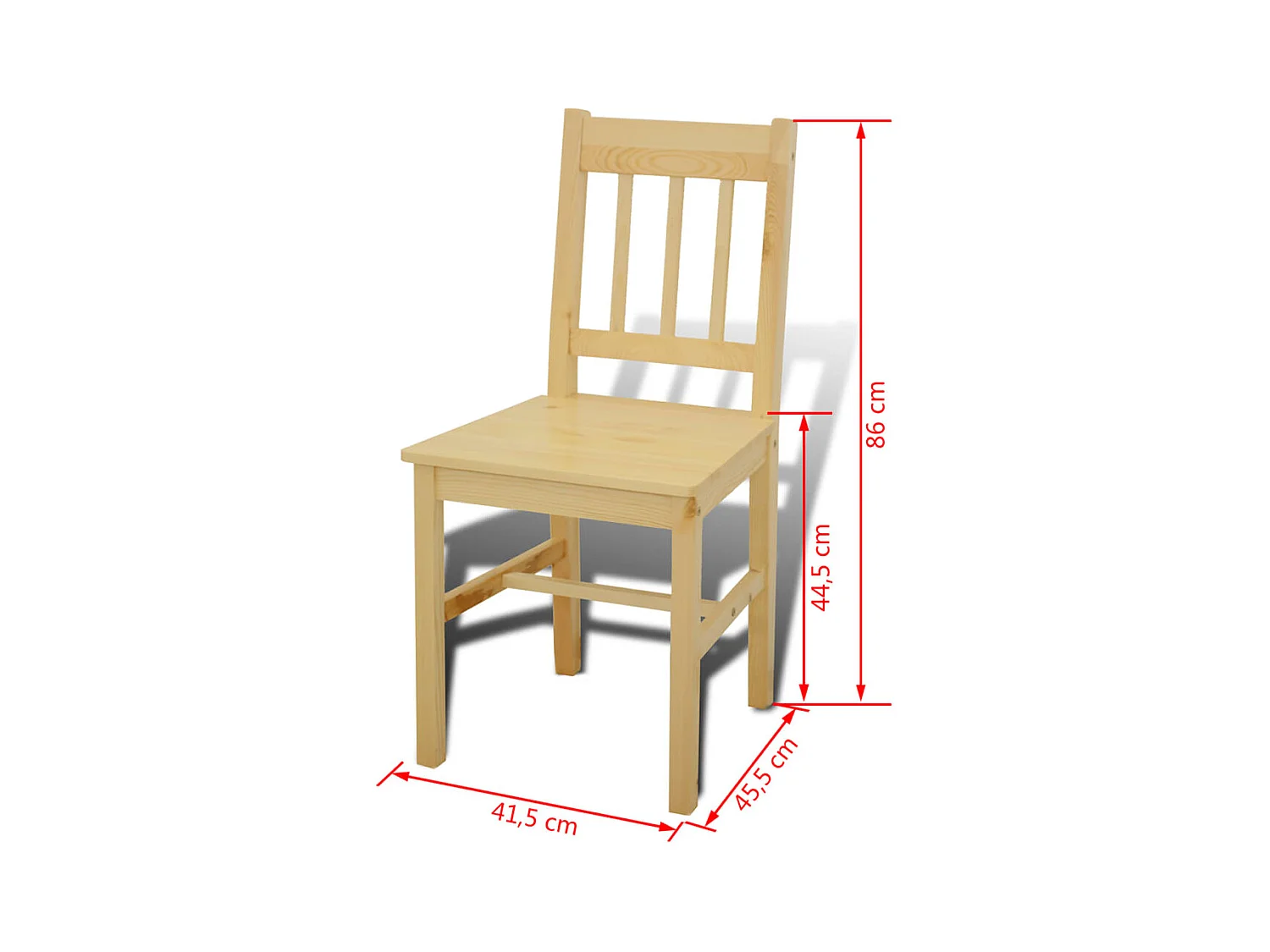 Houten eettafel met 4 stoelen Naturel