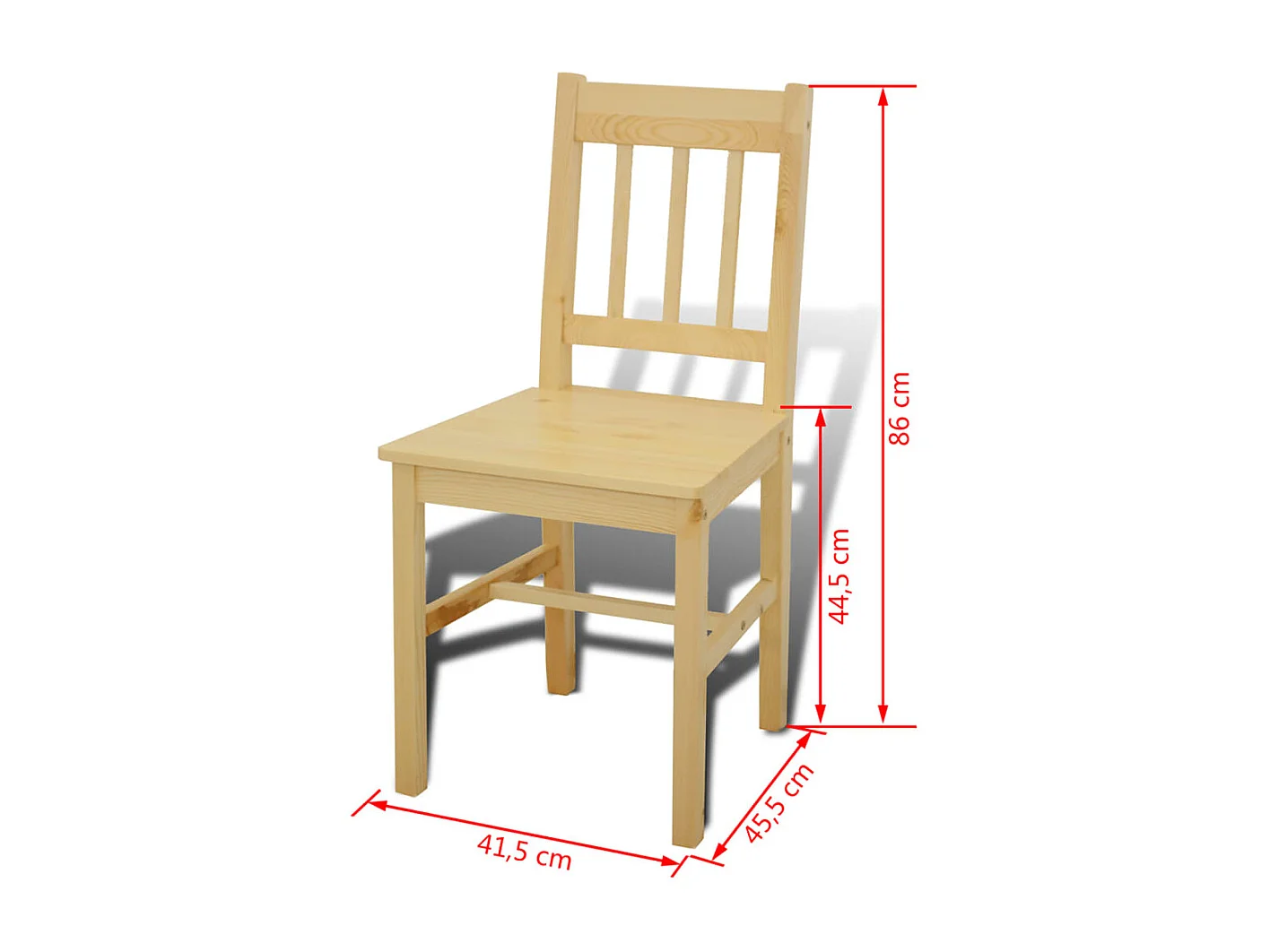 Mesa de comedor de madera con 4 sillas Natural