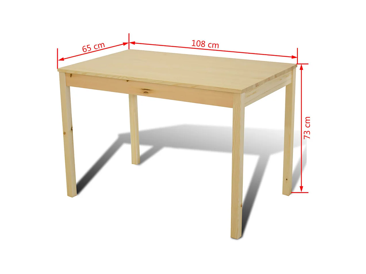 Mesa de comedor de madera con 4 sillas Natural