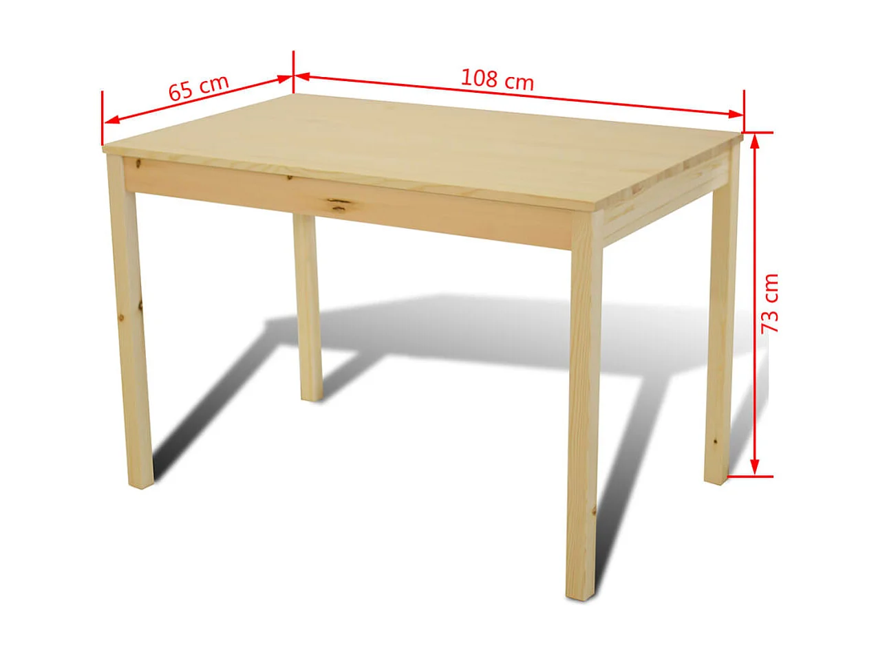 Tavolo da pranzo in legno con 4 sedie Natural