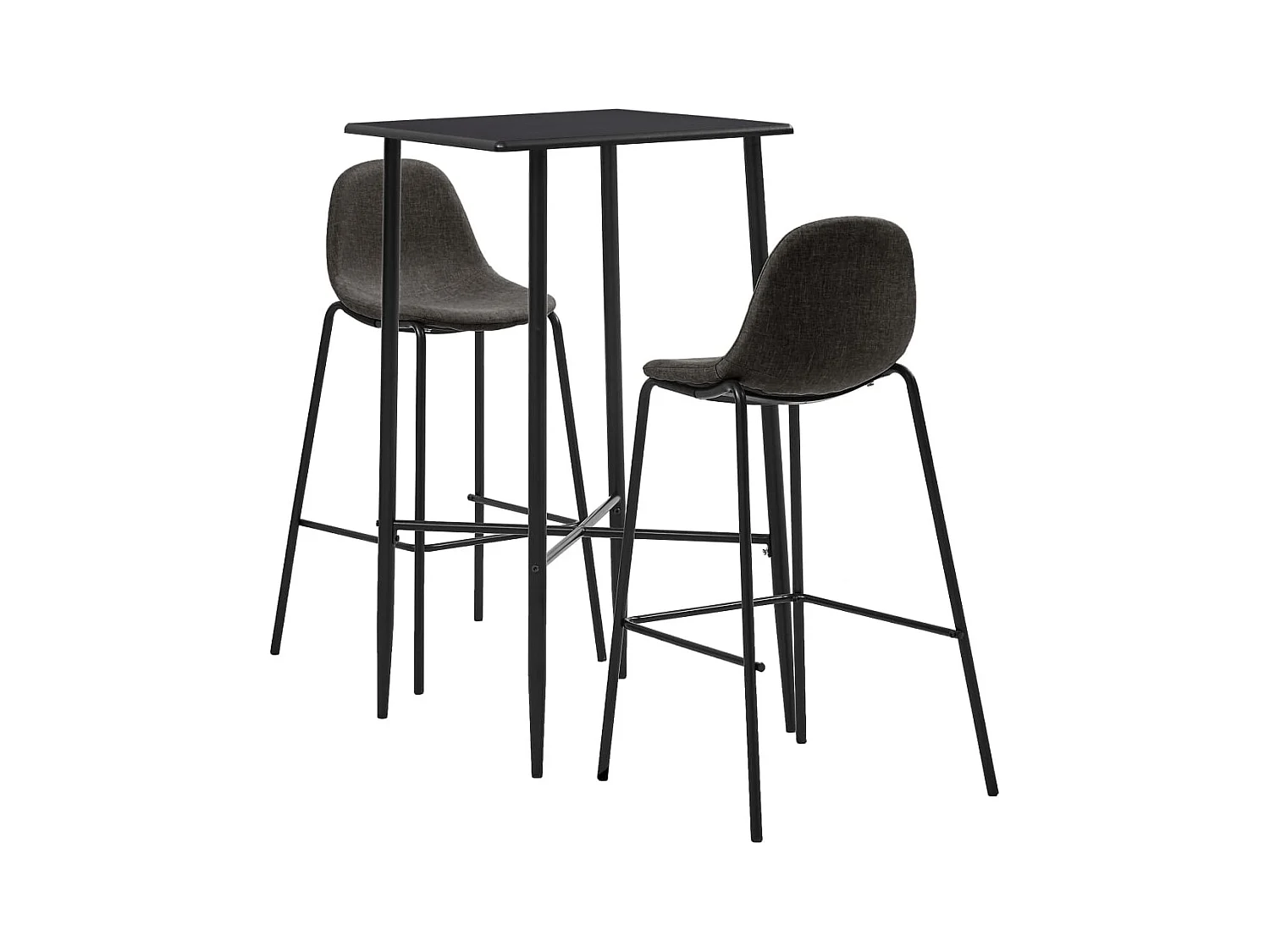 Juego de bar de 3 piezas, tela gris oscuro
